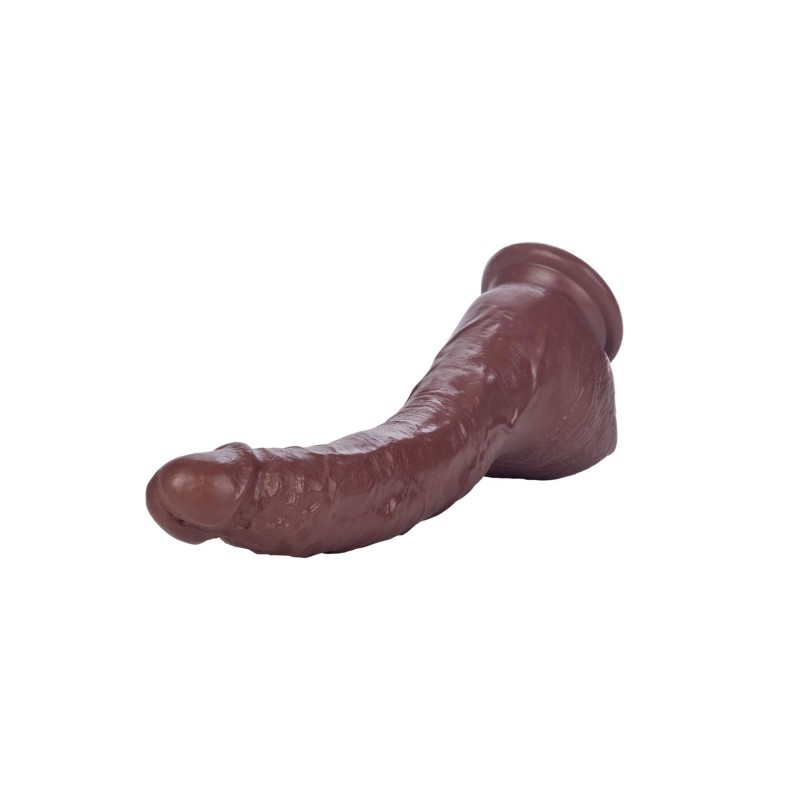 Duży zagięty murzyński penis dildo 22cm przyssawka